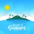 Summer beach landscape island sunny scene background