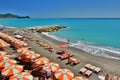 Summer beach. Lavagna. Liguria. Italy Royalty Free Stock Photo