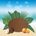 Summer beach menu page decoration Royalty Free Stock Photo