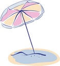 Summer Beach Parasole or Umbrella Royalty Free Stock Photo