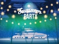 Summer Beach Party, Night Beach Palms Banner, Flyer Royalty Free Stock Photo