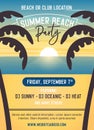 Summer Beach Party poster template. Vector illustration Royalty Free Stock Photo