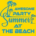 Summer Beach Party Template, Banner or Flyer design with illustration of palm trees Royalty Free Stock Photo