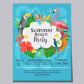 Summer beach party tropical theme holiday poster