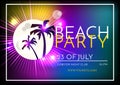 Summer Beach Party Vector Flyer Template