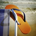 Summer on the beach, with a retro effect Royalty Free Stock Photo