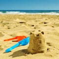 Summer on the beach, with a retro effect Royalty Free Stock Photo