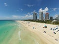 Summer Beach scene Miami FL reopening during Coronavirus Covid 19 pandemic