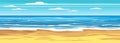 Summer beach on sea ocean coast, sand surf. Beautiful tropical landscape seascape banner holiday vacation. Vector