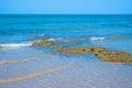 Summer beach with sea view and sands from tropical beach Royalty Free Stock Photo