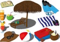 Summer beach sea weekend vacation recreation vector