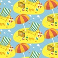 Summer beach seamless pattern Royalty Free Stock Photo