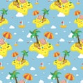 Summer beach seamless pattern Royalty Free Stock Photo