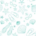 Summer beach seamless pattern Royalty Free Stock Photo