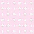 Summer Beach Seashore Pink Pearls Seamless Repeat Pattern Vector