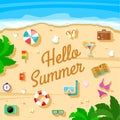 Summer beach set of vector icons