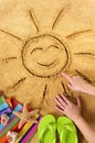 Summer beach smiling sun Royalty Free Stock Photo