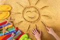 Summer beach smiling sun Royalty Free Stock Photo