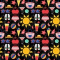 Summer Beach Stuff Seamless Pattern Royalty Free Stock Photo