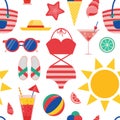 Summer Beach Stuff Seamless Pattern Royalty Free Stock Photo