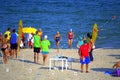 Summer beach swimming race final Royalty Free Stock Photo