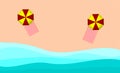 Summer beach top view vector