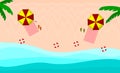 Summer beach top view vector