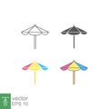 Summer Beach umbrella, Sun protective colorful umbrella symbol Royalty Free Stock Photo