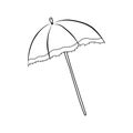 Summer beach umbrella, umbrella isolated on white background Royalty Free Stock Photo