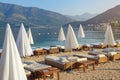 Summer beach vacation. Montenegro, Bay of Kotor Royalty Free Stock Photo
