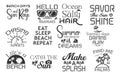 Summer Beach Vector Illustration set, summer t-shirt qotes svg bundle, beach t-shirt vector saying Royalty Free Stock Photo