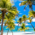 705 Summer Beach Vibes: A vibrant and sunny background featuring summer beach vibes with palm trees and vibrant colors that crea