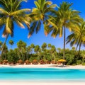 705 Summer Beach Vibes: A vibrant and sunny background featuring summer beach vibes with palm trees and vibrant colors that crea