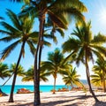 705 Summer Beach Vibes: A vibrant and sunny background featuring summer beach vibes with palm trees and vibrant colors that crea