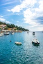 Summer beach walk in the port town of Rabac Royalty Free Stock Photo