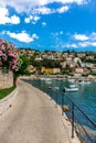 Summer beach walk in the port town of Rabac Royalty Free Stock Photo