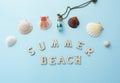 Summer beach concept with shells