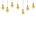 Lightbulb hanging cartoon doodle vector Royalty Free Stock Photo