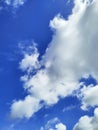 Summer beautiful blue sky puffy clouds photography Royalty Free Stock Photo