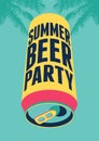 Summer Beer Party typography vintage poster. Retro vector illustration. Royalty Free Stock Photo