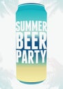 Summer Beer Party typography vintage poster. Retro vector illustration. Royalty Free Stock Photo