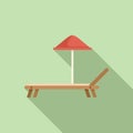 Summer bench icon flat vector. Water park