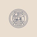 Summer bicycle minimalist line art badge icon logo