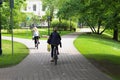 Summer. Bicycle road in city. Riga. Latvia