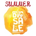 Summer big Sale lettering.Tee Shirt,watercolor
