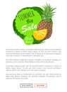 Summer Big Sale Summertime Poster Pineapple Fruit