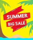 Summer big sale on yellow background vector business background design. Royalty Free Stock Photo