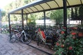 Summer bike parking