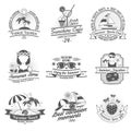 Summer black white labels set Royalty Free Stock Photo