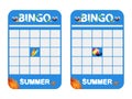 Summer blank decorated bingo cards